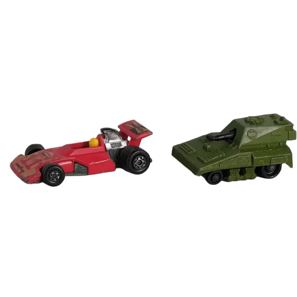 2 Vtg 1970s Lesney Matchbox DieCast Cars Made England, SP Gun Tank, Formula 5000